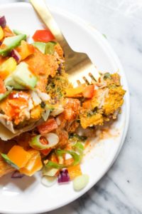 These Butternut Squash Vegan Enchiladas are smothered in a creamy, slightly spicy, and smokey Chipotle Cashew Cream Sauce. This is the recipe you want to make when pleasing a crowd of eaters, and this recipe is secretly healthy, vegan, and gluten-free!