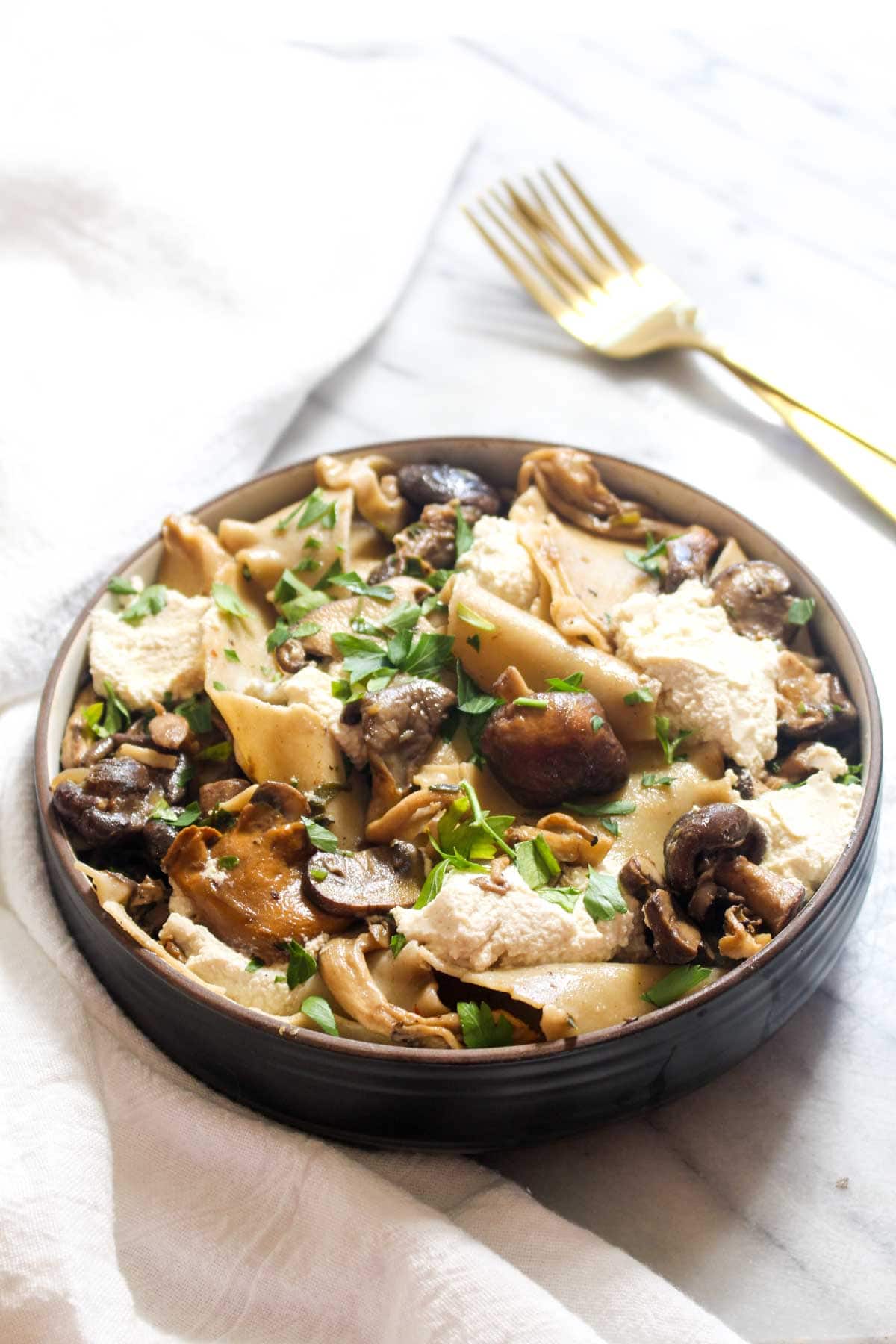 This Broken Wild Mushroom Lasagna is a warm, earthy and impressive, but is a secretly an easy to make and healthy gluten free and vegan dish!
