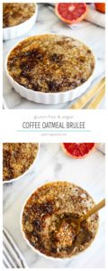 This Coffee Steel Cut Oatmeal Brulee recipe is like having your morning coffee, breakfast, and dessert all in one! This gluten-free and vegan recipe is easier than you might think. | CatchingSeeds.com