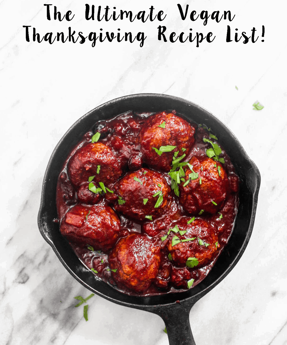 The Ultimate Vegan Thanksgiving Recipe List has is all! All recipes are gluten free, plant based, allergy friendly, and healthy. There are side recipes, entree recipes, drink recipes, dessert recipes, appetizer recipes, soup recipes and salad recipes. The perfect guide for planning out your Thanksgiving menu! | CatchingSeeds.com
