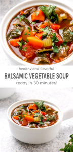 Hearty and flavorful balsamic vegetable soup ready in 30 minutes!