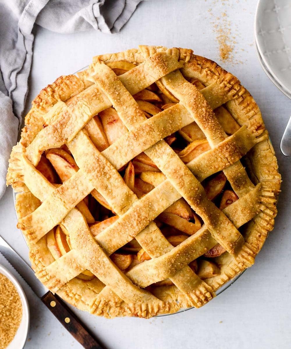 Gluten Free Apple Pie with lattice crust.