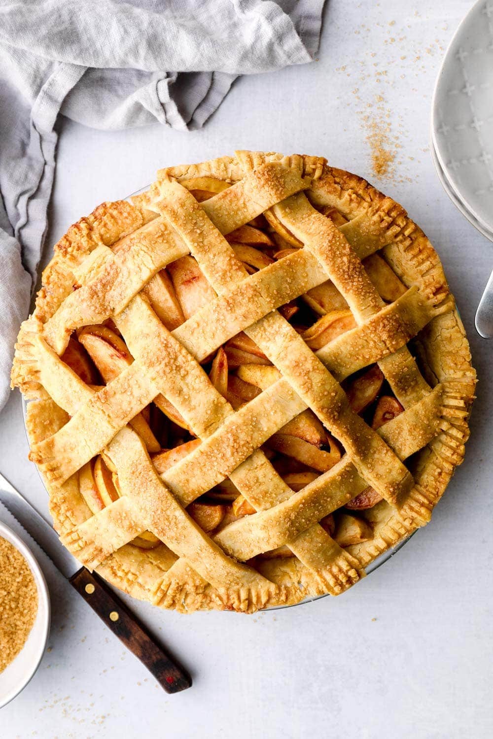 Gluten Free Apple Pie with lattice crust.