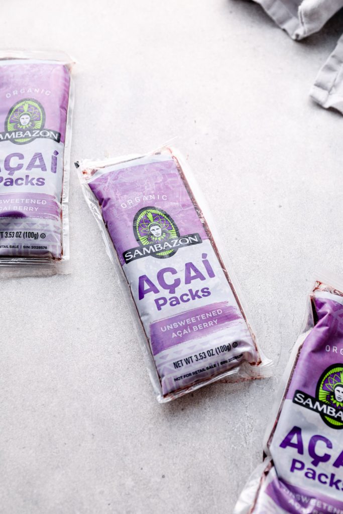 A single serve acai packet.